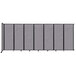 A grey Versare wall-mounted room divider with black trim.