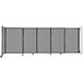A light gray Versare StraightWall room divider on wheels.