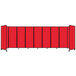 A red polycarbonate room divider with black trim.