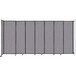A Versare Cloud Gray StraightWall wall-mounted room divider with black trim.