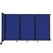 A blue rectangular Versare wall-mounted room divider with black trim.