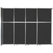 A black rectangular Versare sliding room divider with a silver border.