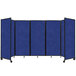 A blue rectangular Versare SoundSorb room divider with black trim.