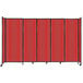 A red Versare StraightWall sliding room divider.