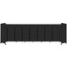 A black rectangular Versare SoundSorb folding room divider with wheels.