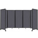 A dark grey Versare SoundSorb room divider with black trim.