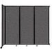 A Versare charcoal gray wall-mounted room divider with four panels.