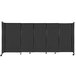 A Versare black StraightWall sliding room divider with wheels.