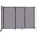 A Versare Cloud Gray wall-mounted sliding room divider with three panels.
