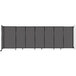 A Versare charcoal grey StraightWall room divider with wheels.