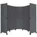 A grey rectangular Versare folding partition with black edges.