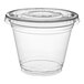 A Choice clear PET plastic container with a flat lid.