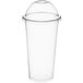A Choice clear plastic cup with a dome lid.