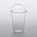 A clear plastic Choice 16 oz. plastic cup with a dome lid.