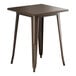 A brown square Lancaster Table & Seating Alloy Series table with legs.