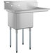 A Regency stainless steel sink with galvanized legs and a rectangular drainboard.