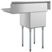 A Regency stainless steel one compartment sink with right drainboard and legs.