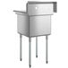 A Regency stainless steel 1 compartment sink with galvanized legs.