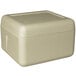 An insulated beige biodegradable cooler box.