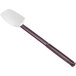 A white Mercer Culinary Hell's Tools silicone spoonula with a brown handle.