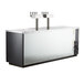 A black Beverage-Air kegerator with two stainless steel taps.