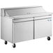 An Avantco stainless steel refrigerator with two doors.