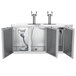 A stainless steel Beverage-Air wine dispenser with two taps on the door.