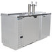 A stainless steel Beverage-Air wine kegerator with two taps.