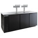A black Beverage-Air wine kegerator with four taps on the right side.