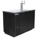 A black Beverage-Air kegerator with two taps on the right side.