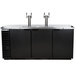A black Beverage-Air kegerator with two wine taps on top.