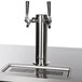 A black Beverage-Air kegerator with two silver taps.