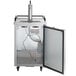 A Beverage-Air stainless steel wine kegerator with a door open.