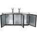 A black Beverage-Air wine dispenser with two taps.