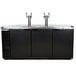 A Beverage-Air black wine kegerator with two taps on top.