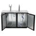 A black Beverage-Air wine dispenser with a double and triple tap.