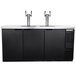 A black Beverage-Air wine dispenser with two taps on top.