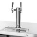 A Beverage-Air kegerator with a silver metal tap and black handles.