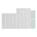 A group of rectangular metal panels with a white grid on a white background.