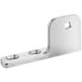 An Avantco stainless steel bottom right hinge bracket with holes.