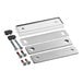 A stainless steel ServIt door handle and hardware kit.