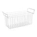 A Galaxy white wire basket with handles for CF25HC chest freezers.