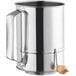 A stainless steel Fox Run rotary flour and powdered sugar sifter with a wooden handle.