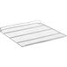 An Avantco flat chrome adjustable wire shelf for a wine merchandiser.