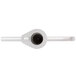 A white cast aluminum flat beater with a black circle at the end.
