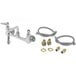 A T&S wall mount pantry faucet with parts including flex hose.