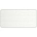 A white rectangular Lancaster Table & Seating table top with a woodgrain border.