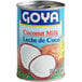 A case of 24 Goya cans of coconut milk with a white label.