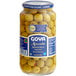 A jar of Goya Stuffed Manzanilla Olives with a green label.