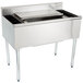 A stainless steel Eagle Group underbar cocktail and ice bin with a cold plate and bottle holders.